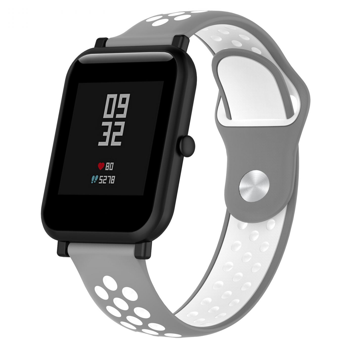 Сменный ремешок для Умных часов  Amazfit Bip Smartwatch (Серый - Белый)