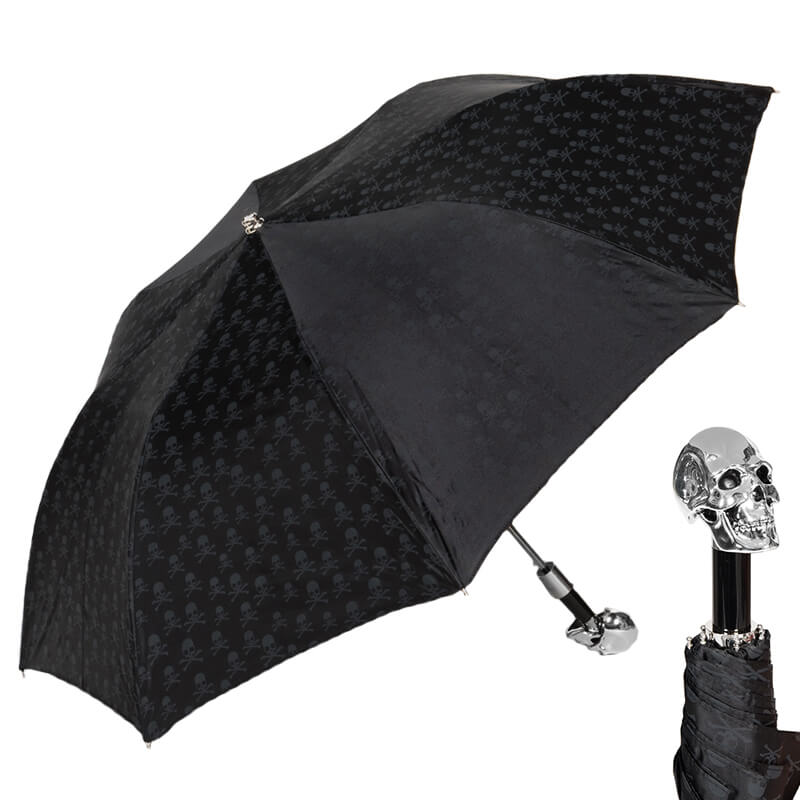 Зонт складной Pasotti Auto Capo Silver Sculls Black