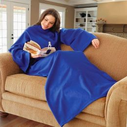 Плед-одеяло с рукавами Snuggie, цвет синий, вид 1