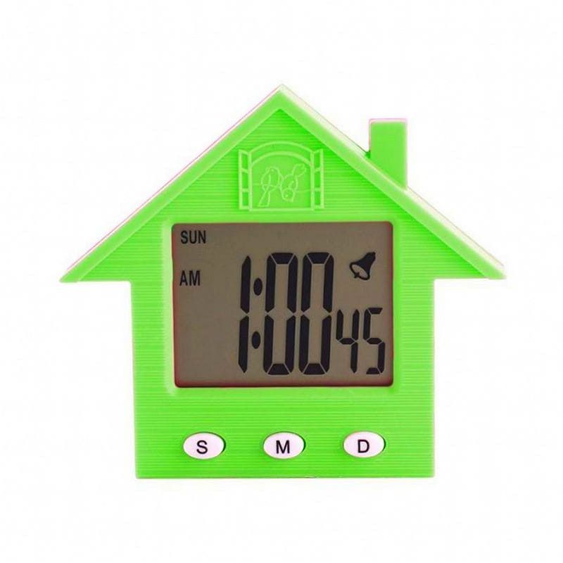 Электронные часы-будильник с магнитом Домик NA-1638A, цвет Зелёный