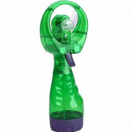 Портативный ручной вентилятор с пульверизатором Water Spray Fan, цвет зелёный, вид 1