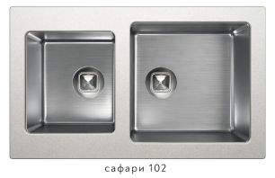 Кухонная мойка комбинированная TOLERO TWIST (кварц и нержавейка) TTS-840 (сафари)
