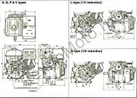 Двигатель Erma Power GX420 D25(15 л. с.) присоединительные размеры