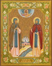Икона Пётр и Феврония в монашеских одеждах