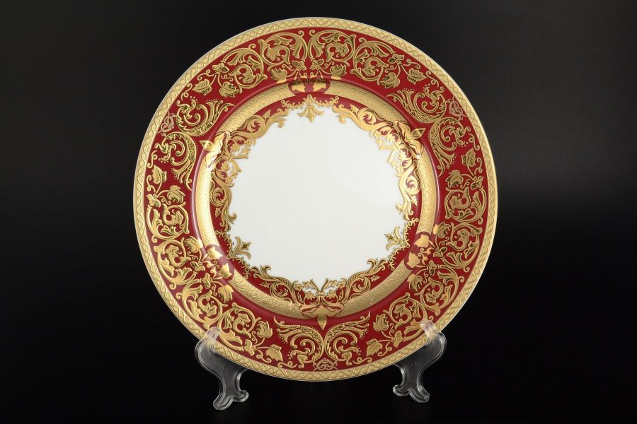 Набор тарелок 28.5 см "Natalia bordeaux gold", 6 шт.