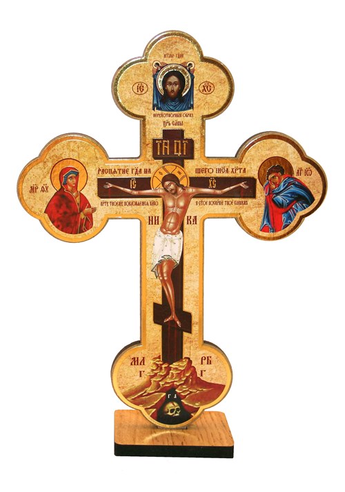 Крест со святыми настольный, большой (круглый)