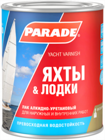 Лак Яхтный Parade L20 Яхты & Лодки 2.5л Глянцевый, Алкидно-Уретановый / Парад Яхтный