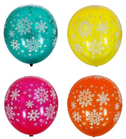 Набор разноцветных шаров Снежинки (25 шт)