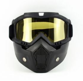 Очки маска для езды на мотоцикле и снегоходе стекло  желтое