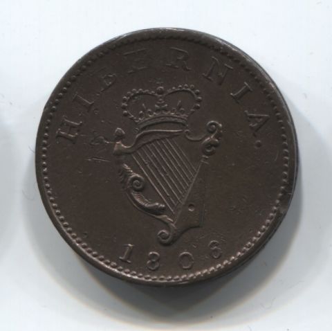 1 фартинг 1806 года Ирландия AUNC