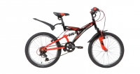 Подростковый горный (MTB) велосипед Novatrack Dart 20 6 (2020) Черный (139722)