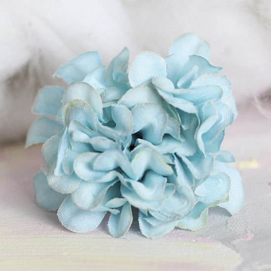 Тканевый цветок Хризантема голубая 4.5