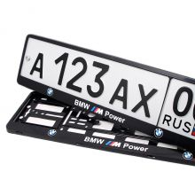 Рамки   с логотипом BMW "M Power" для гос номера автомобиля Grolcan (Польша) - 2 шт черные