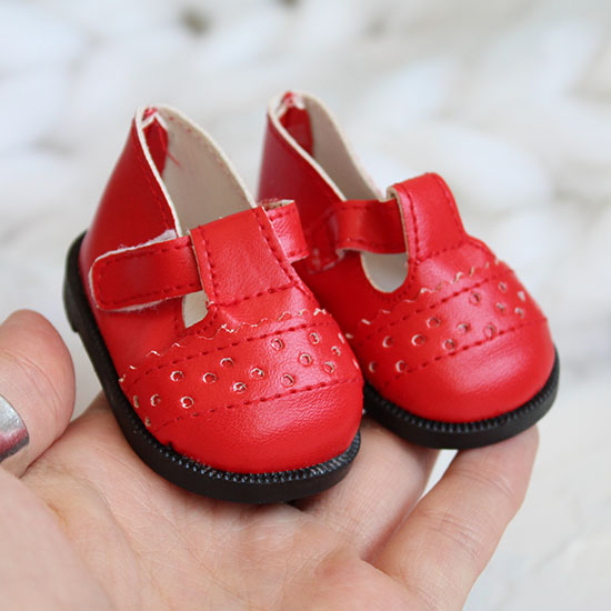 Обувь для кукол 6,5 см - сандалики красные
