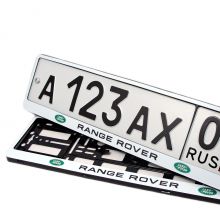 Рамки   с логотипом Land Rover "Range Rover" для гос номера автомобиля Grolcan (Польша) - 2 шт белые