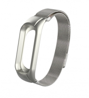 Сменный металлический ремешок с магнитной застежкой на фитнес-браслет Xiaomi mi band 5 ( Серебро )