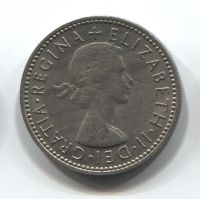 1 шиллинг 1966 года Великобритания, герб Англии