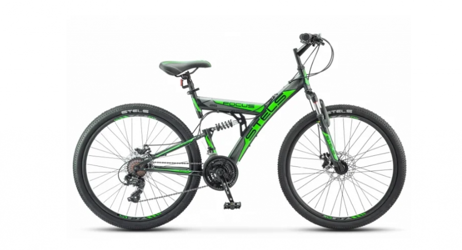 Горный (MTB) велосипед STELS Focus MD 26 21-sp V010 (2018) Черный/зелёный