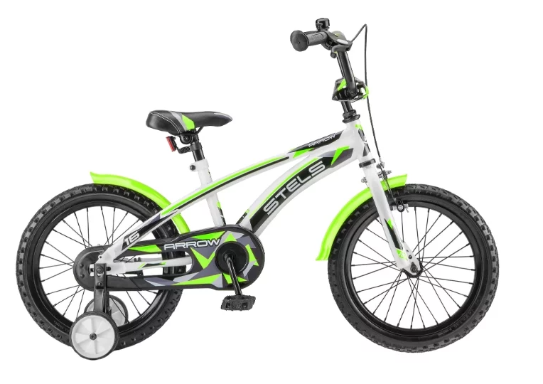 Детский велосипед STELS Arrow 16 V020 Белый/зелёный