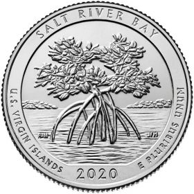 53 ПАРК США - 25 центов 2020 год, Виргинские острова, Бухта Соленой Реки