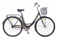 Городской велосипед STELS Navigator 345 28 Z010 с корзиной Тёмно-оливковый