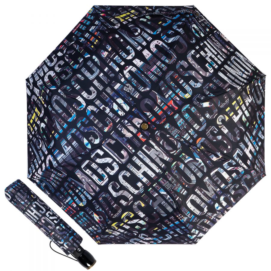 Зонт складной Moschino 8600-OCA Boombox Black