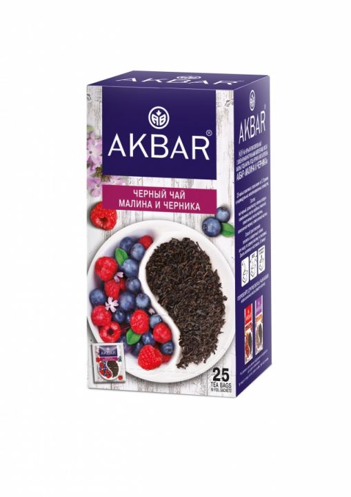 Чай Акбар Малина и черника с/я 25пак*1,5г