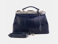 Синий кожаный саквояж «SW15 Blue»