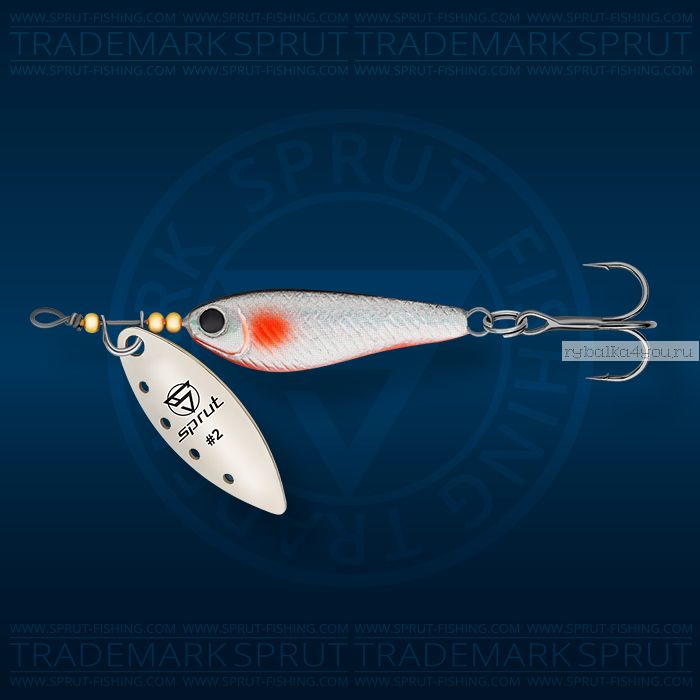 Блесна вращающаяся Sprut Alpina Long Spinner №2 / 9 гр / цвет: SBK