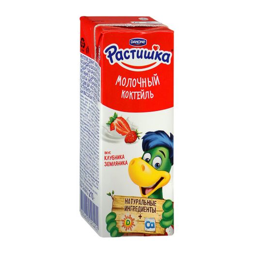 Молочный коктейль Растишка 210 г Клубника Данон
