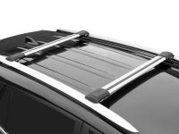 Багажник на рейлинги Kia Mohave, Lux Hunter L46-R, серебристый, крыловидные аэродуги