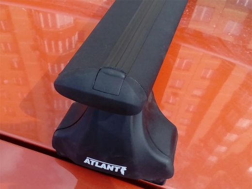 Багажник на крышу Lada Granta sedan / liftback, Атлант, крыловидные дуги (черный цвет), опора Е