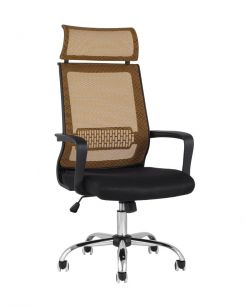 Компьютерное кресло Stool Group TopChairs Style офисное оранжевое в обивке с сеткой, регулировка по высоте и механизм качания To