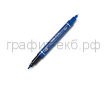 Маркер перм.0,3-0,6/0,8-1,2мм двухсторонний N75W-A синий Pentel