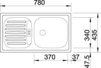 Мойка Blanco Flex-mini 512032 сталь "декор" схема 3