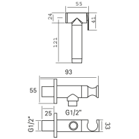 Гигиенический душ Cisal Xion со шлангом 120 см схема 2