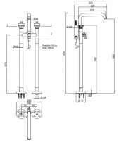 Напольный смеситель для ванны Antonio Lupi Timbro TB933 схема 1