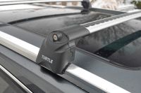 Багажник на крышу Kia Sorento Prime 2016-..., Turtle Air 2, аэродинамические дуги на интегрированные рейлинги (серебристый цвет)