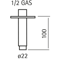 Потолочный кронштейн для верхнего душа Cisal Xion L100 мм схема 2