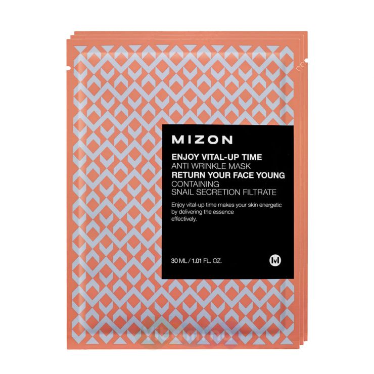 Mizon Маска листовая для лица антивозрастная Enjoy Vital Up Time Anti Wrinkle Mask, 30 мл