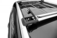 Багажник на рейлинги Kia Sorento XM 2009-15, Lux Hunter, серебристый, крыловидные аэродуги
