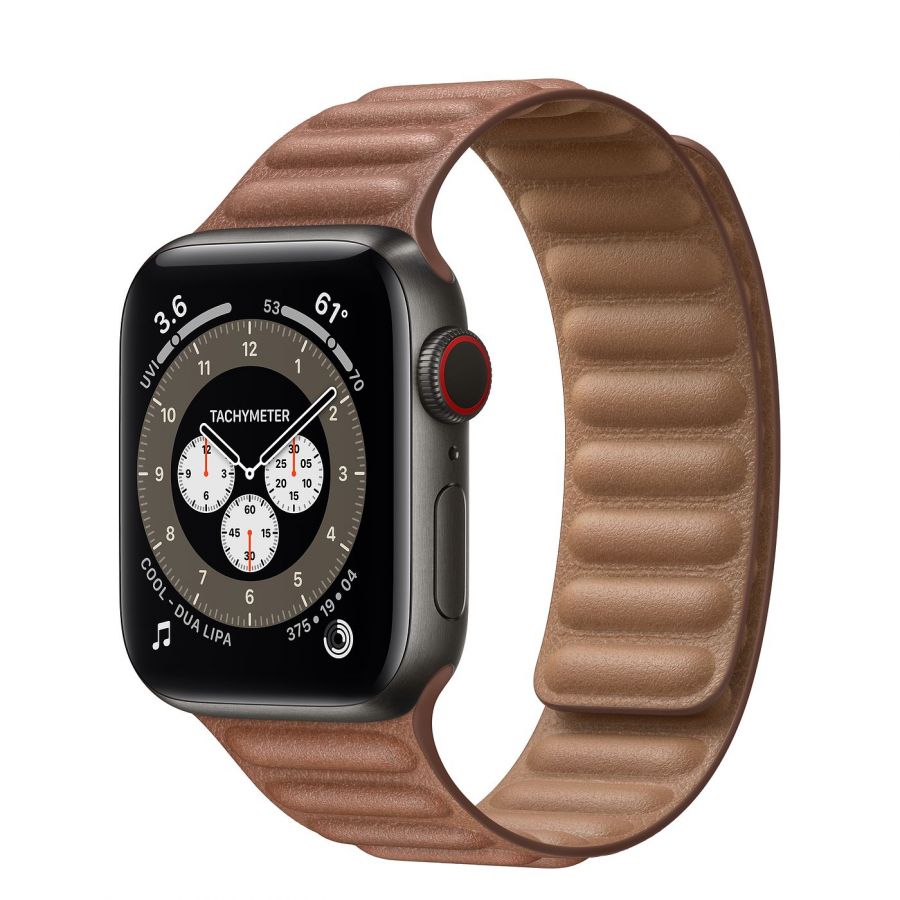 Часы Apple Watch Edition Series 6 GPS + Cellular 40mm Space Black Titanium Case with Leather Link Saddle Brown Leather Link