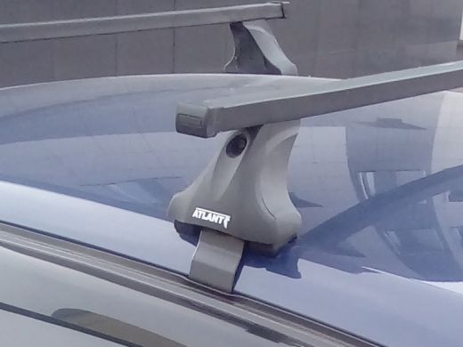 Багажник на крышу Kia Cerato YD (sedan, c 2013), Атлант, стальные прямоугольные дуги (в пластике)