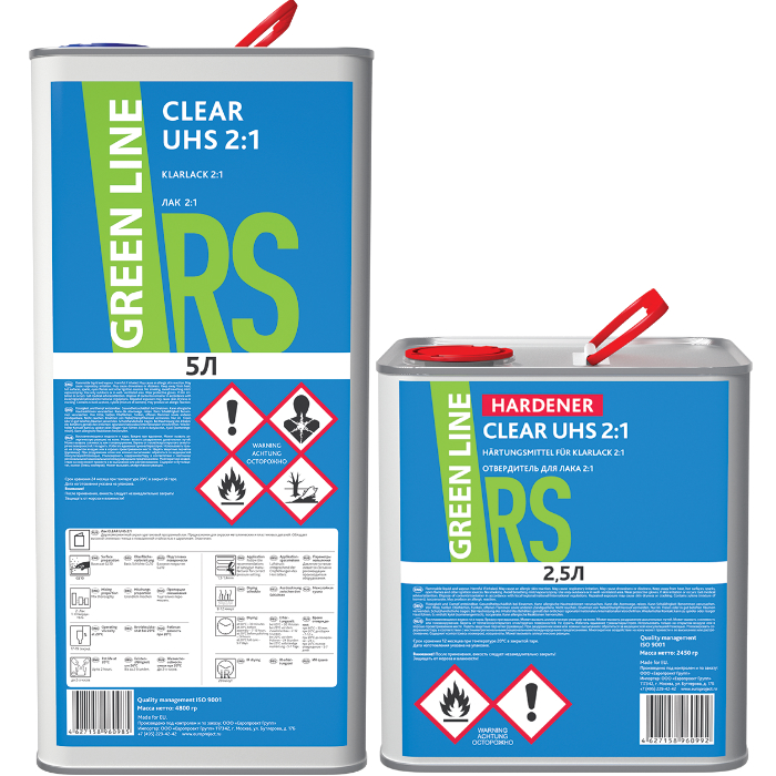 Green Line Clear UHS 2:1. Лак системы UHS, комплект, объем 5л. + 2,5л.