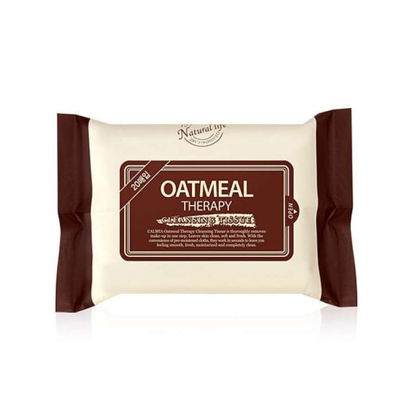 Calmia Oatmeal Therapy Cleansing Tissue (Travel-mini) Овсяные очищающие салфетки для снятия макияжа