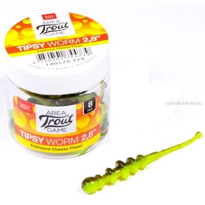 Слаг съедобный Lucky John Pro Series Tipsy Worm 2,3 58 мм / упаковка 12 шт / цвет: T79