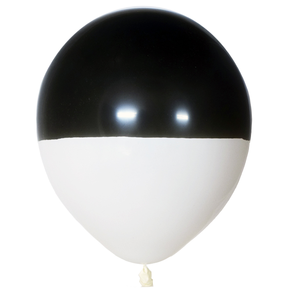 Черно-белый двухцветный латексный шар с гелием