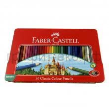 Карандаши цв.36цв.Faber-Castell Замок (жесть) 115886