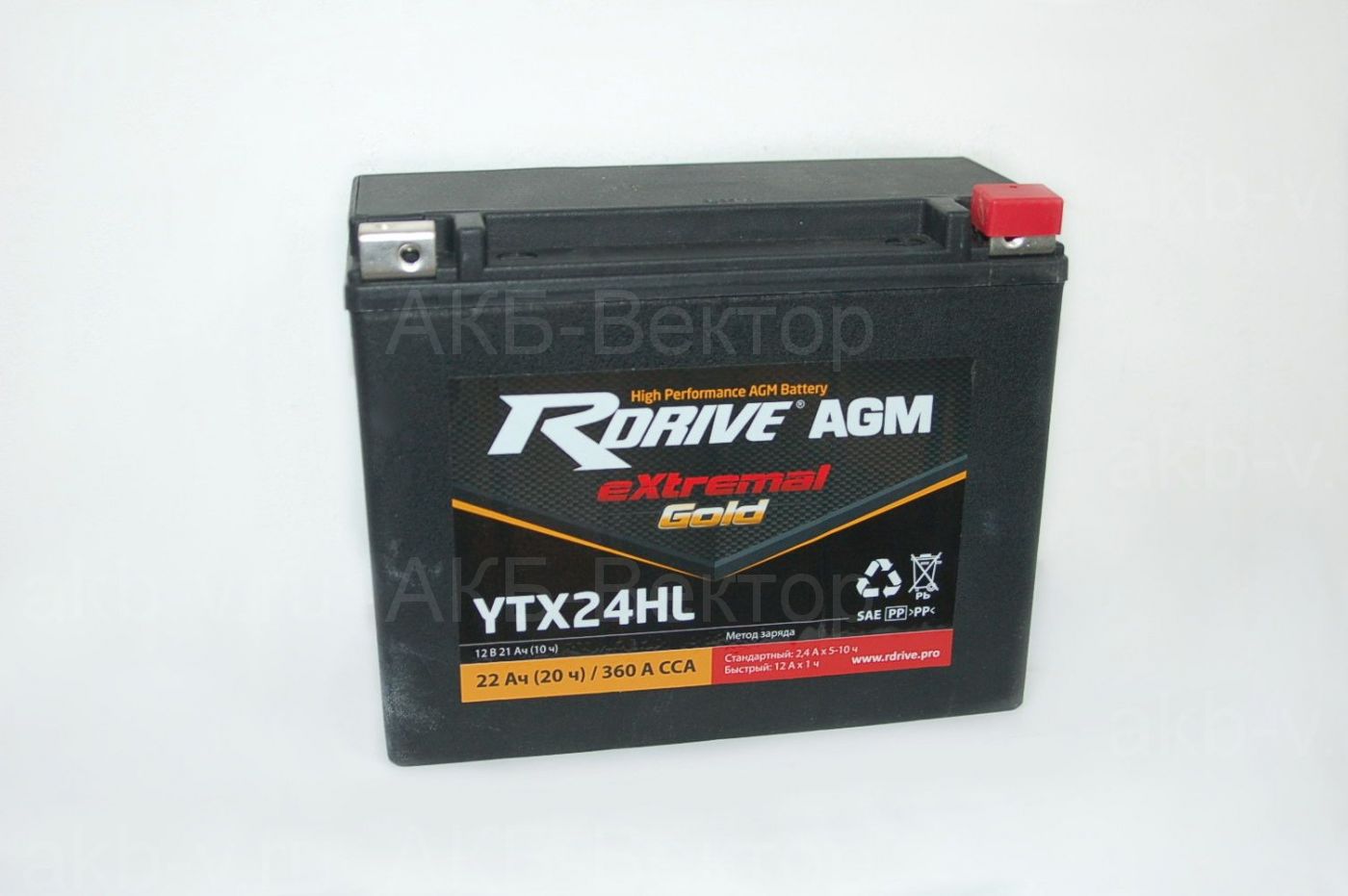 АКБ Rdrive eXtremal Gold AGM YTX24HL 21Ач (21г)
