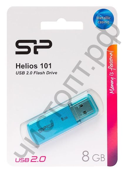 флэш-карта Silicon Power 8GB Helios 101 blue  синий BL-1
